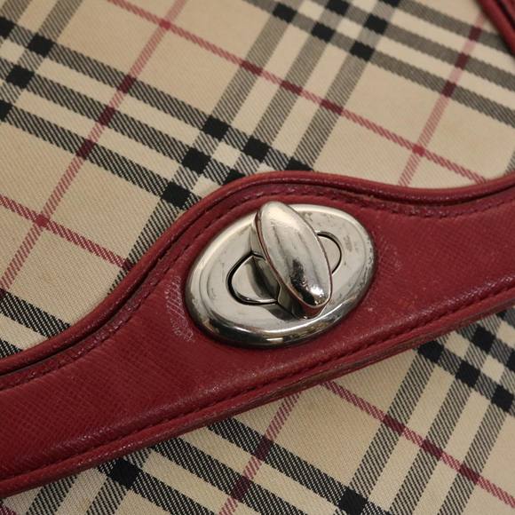 BURBERRY Nova Check Shoulder Bag Nylon Beige Auth 42722 - Picture 10 of 16